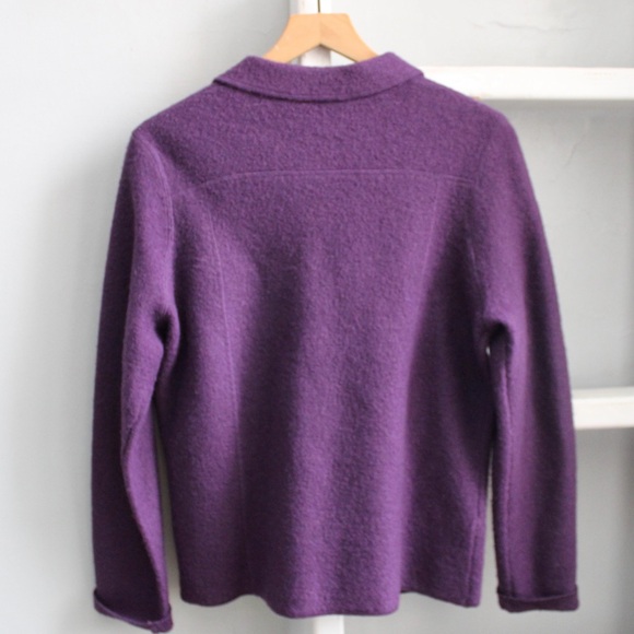 Croft & Barrow Women's 100% Wool Purple Zip-Up Collar Jacket Size Large - Picture 2 of 6